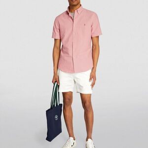 Ralph Lauren Men's Pink Classic Fit Short-Sleeve Button-Up Shirt XL